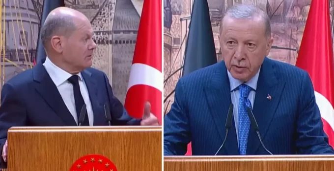 Ortak basında toplantısında Almanya Başkanı’nın sözleri Erdoğan’ı kızdırdı